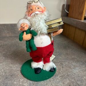 Annalee Santa with Elf in Red and Green